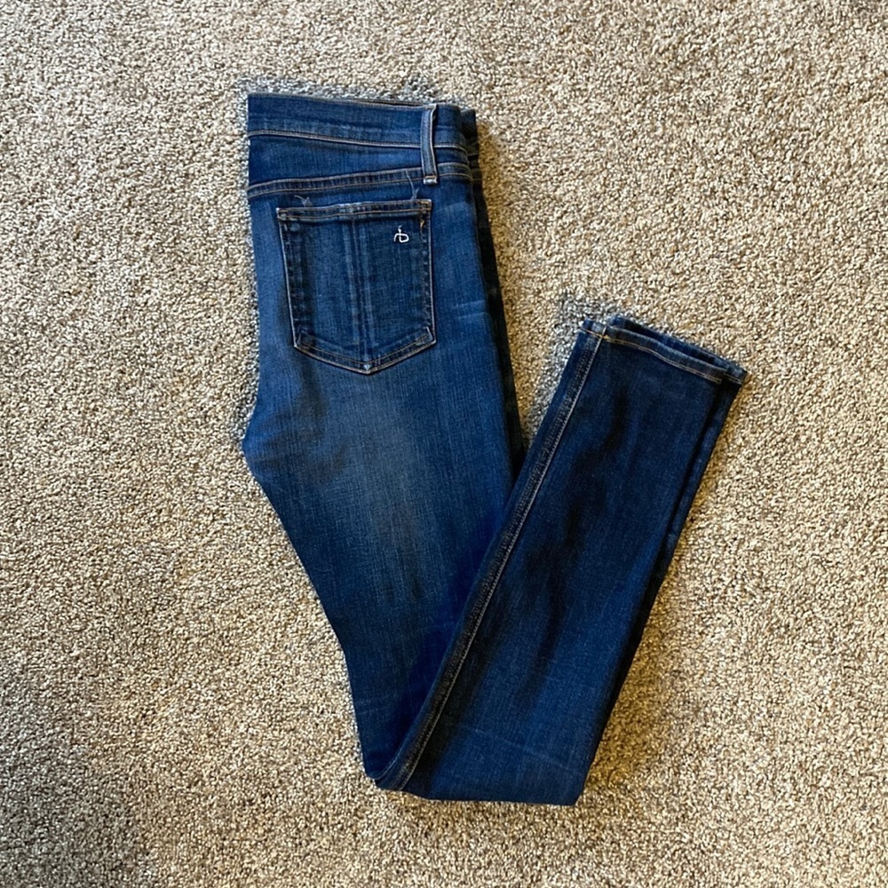 Rag & Bone high rise skinny dark wash jeans sz 28